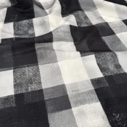 Abstract Plaid (Slub Print) Table Runner in Black