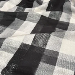 Abstract Plaid (Slub Print) Table Napkin in Black