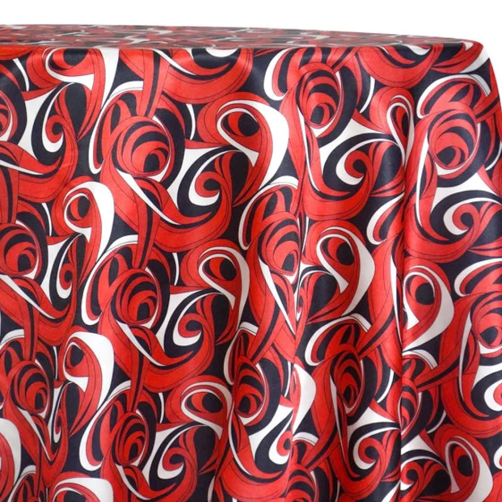 Abstract (Pucci) Table Linen in Reds