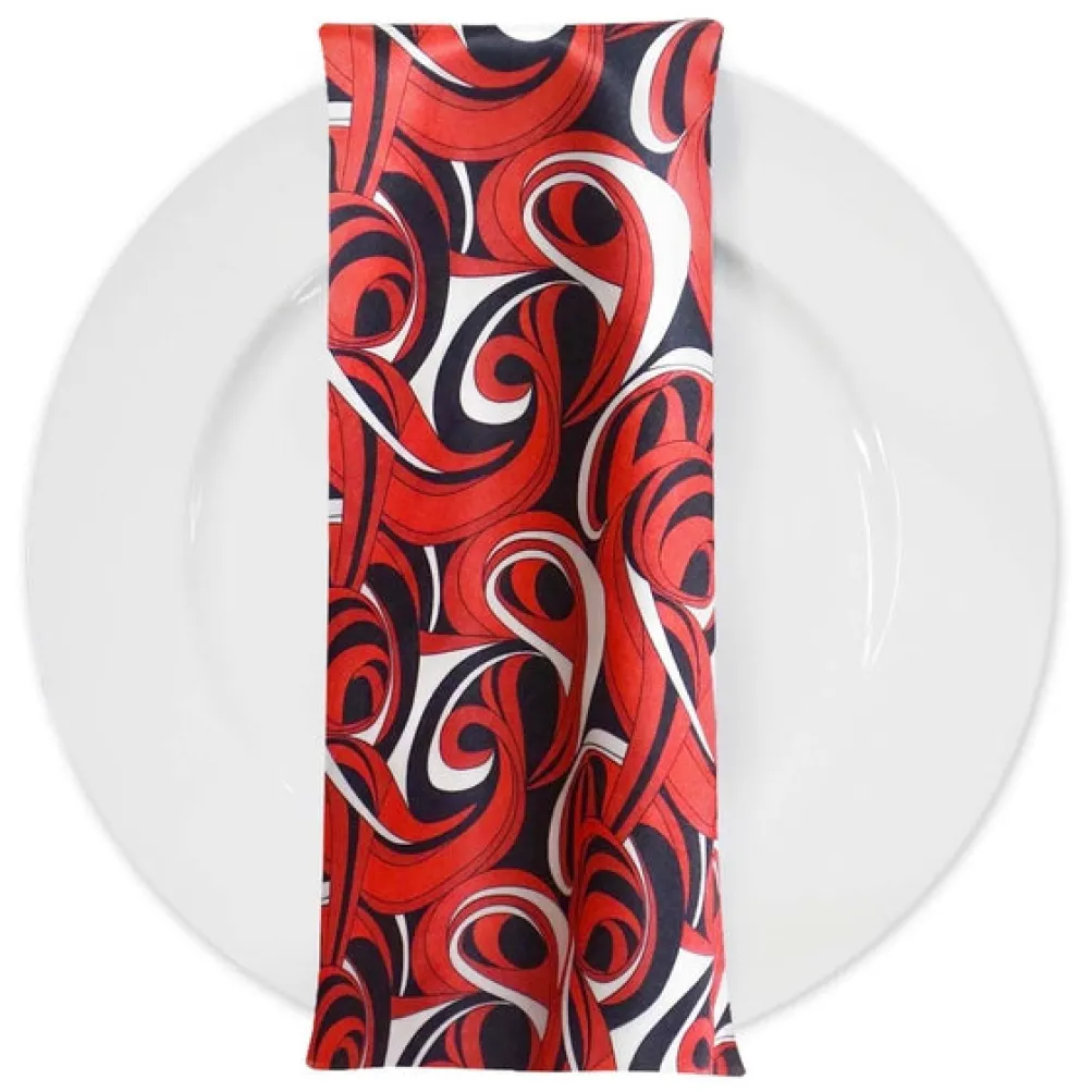 Abstract (Pucci) Table Napkin in Reds