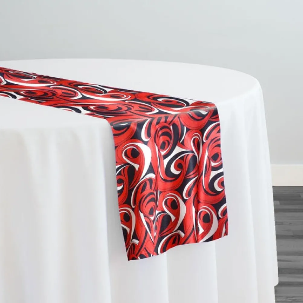Abstract (Pucci) Table Runner in Reds