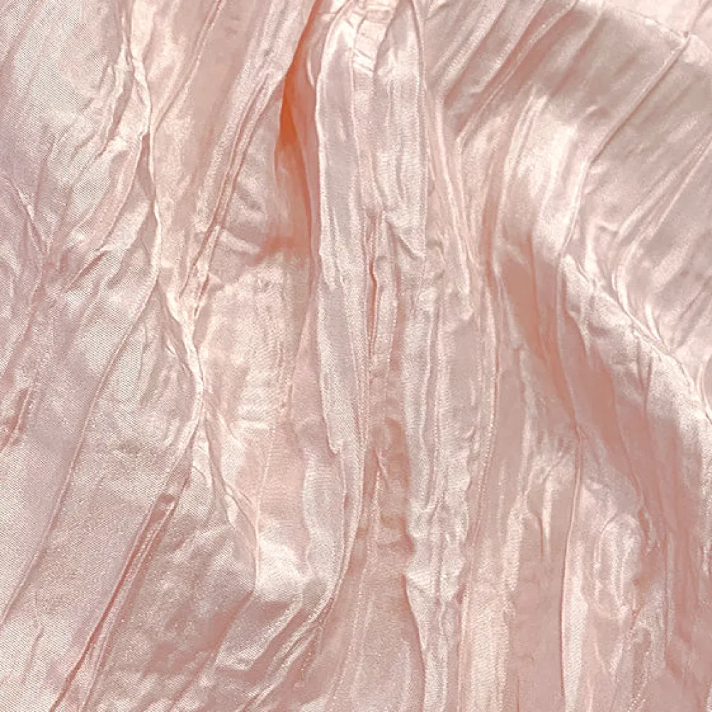 Accordion Taffeta Table Linen in Rose Powder