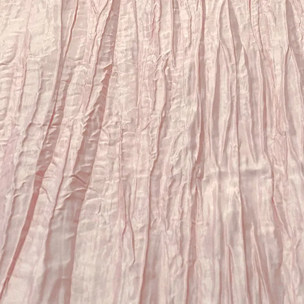 Accordion Taffeta Table Linen in Rose Powder