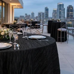 Accordion Taffeta Table Linen in Black