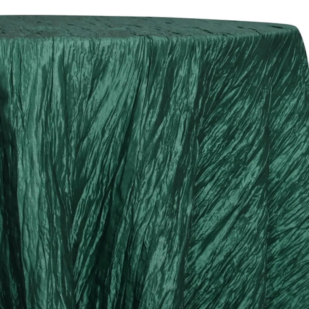 Accordion Taffeta Table Linen in Hunter Green
