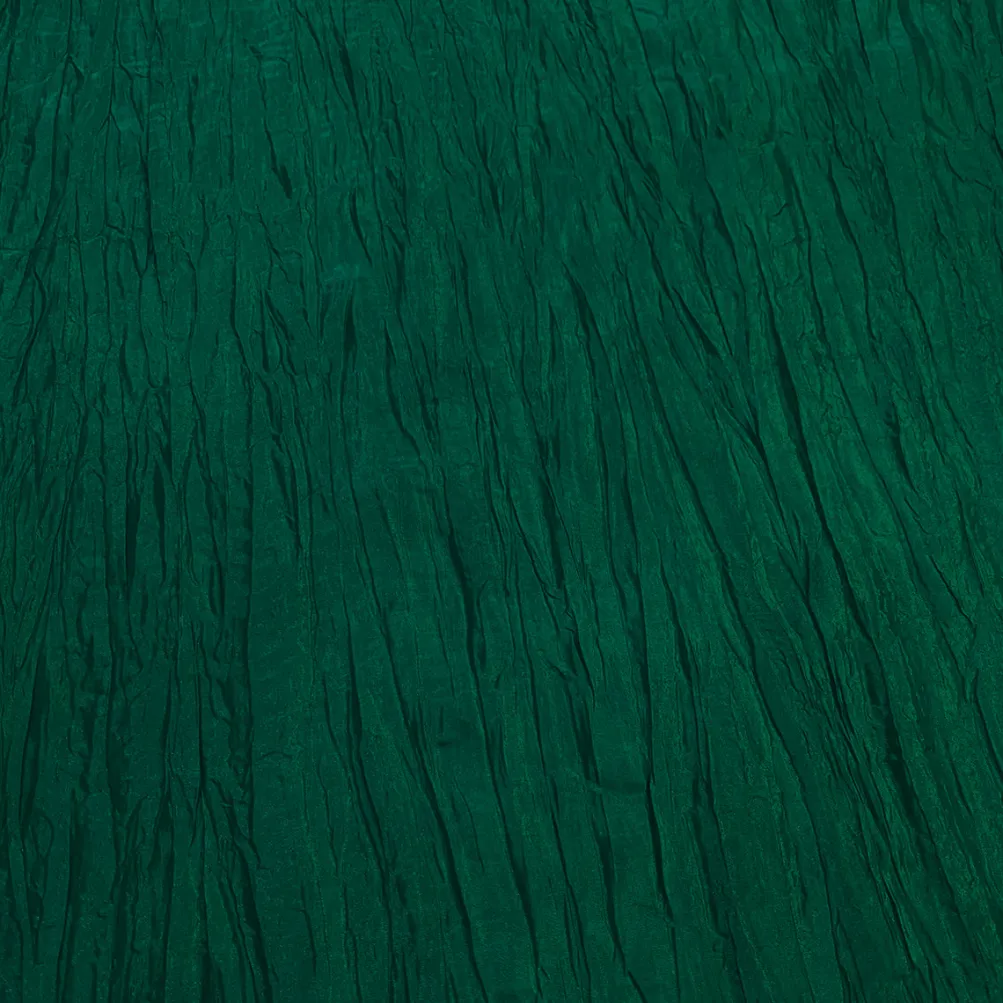 Accordion Taffeta Table Linen in Hunter Green