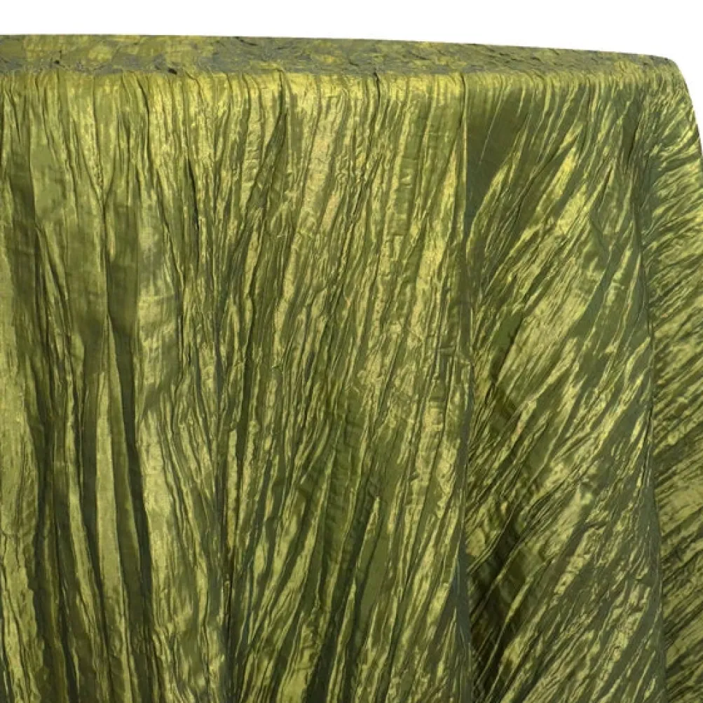 Accordion Taffeta Table Linen in Olive