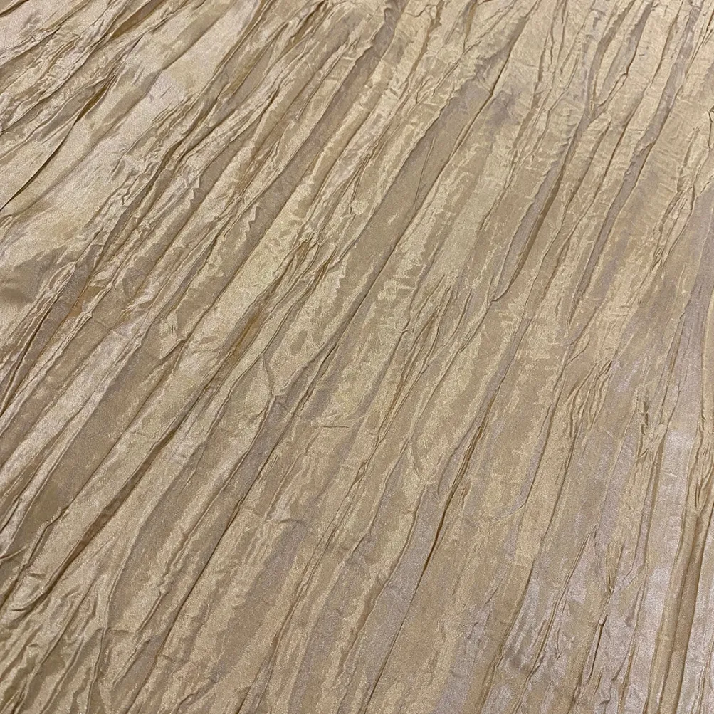 Accordion Taffeta Table Linen in Taupe Gold