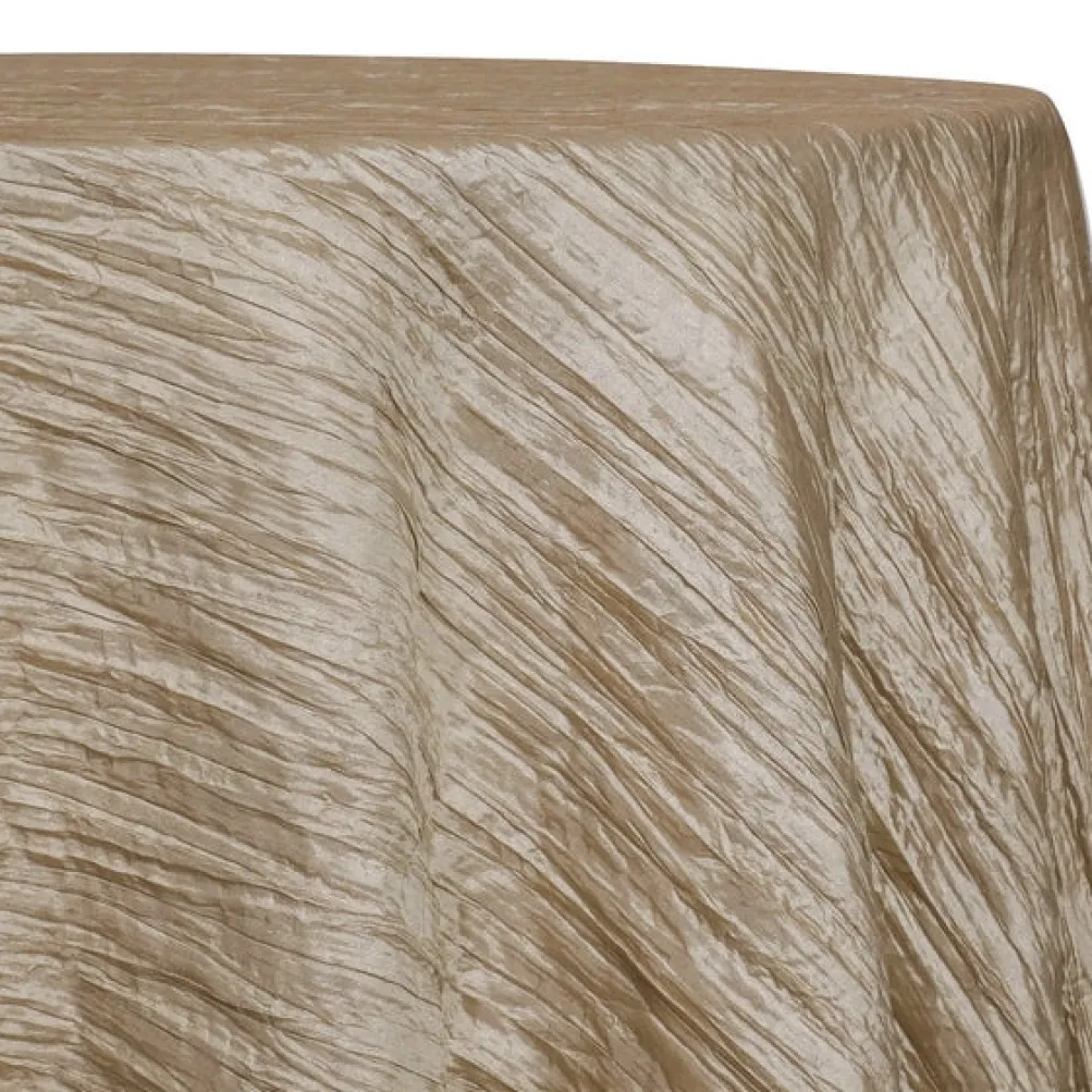 Accordion Taffeta Table Linen in Taupe Gold