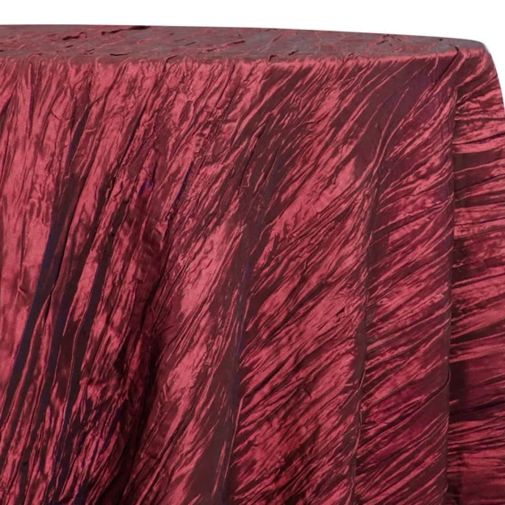 Accordion Taffeta Table Linen in Cherry