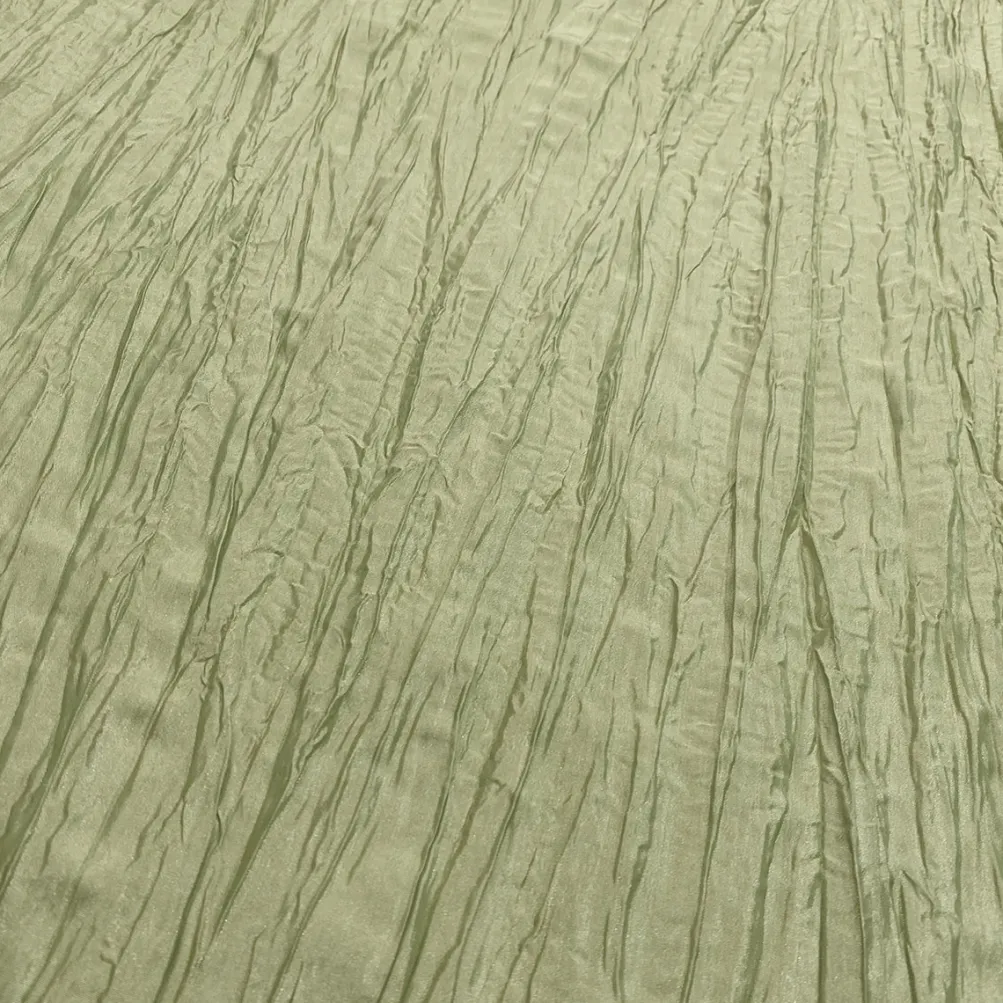 Accordion Taffeta Table Linen in LT Sage