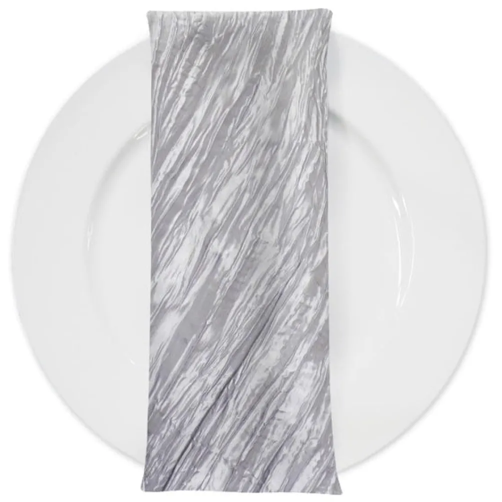 Accordion Taffeta Table Napkin in Silver 097