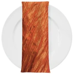 Accordion Taffeta Table Napkin in Orange