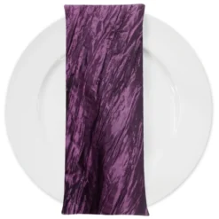 Accordion Taffeta Table Napkin in Plum