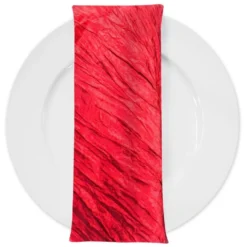 Accordion Taffeta Table Napkin in Red