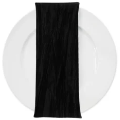 Accordion Taffeta Table Napkin in Black