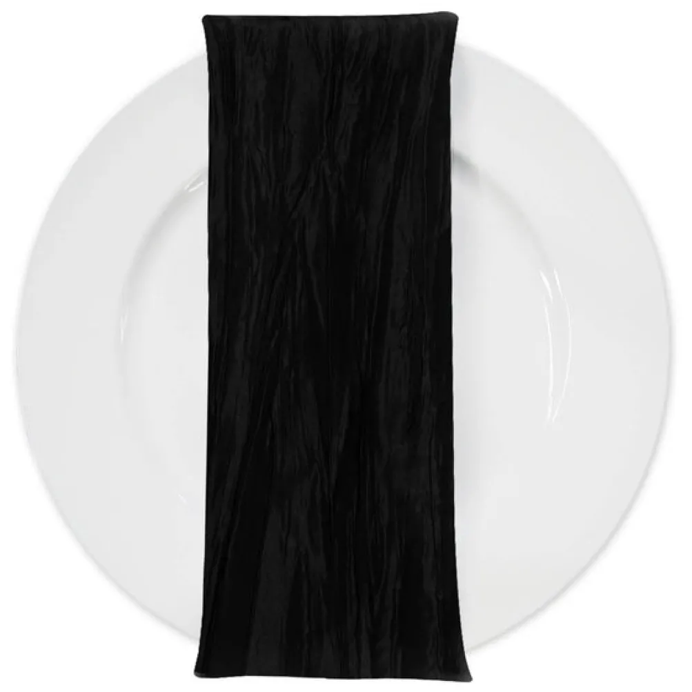 Accordion Taffeta Table Napkin in Black