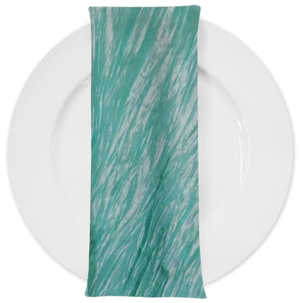 Accordion Taffeta Table Napkin in Teal Green