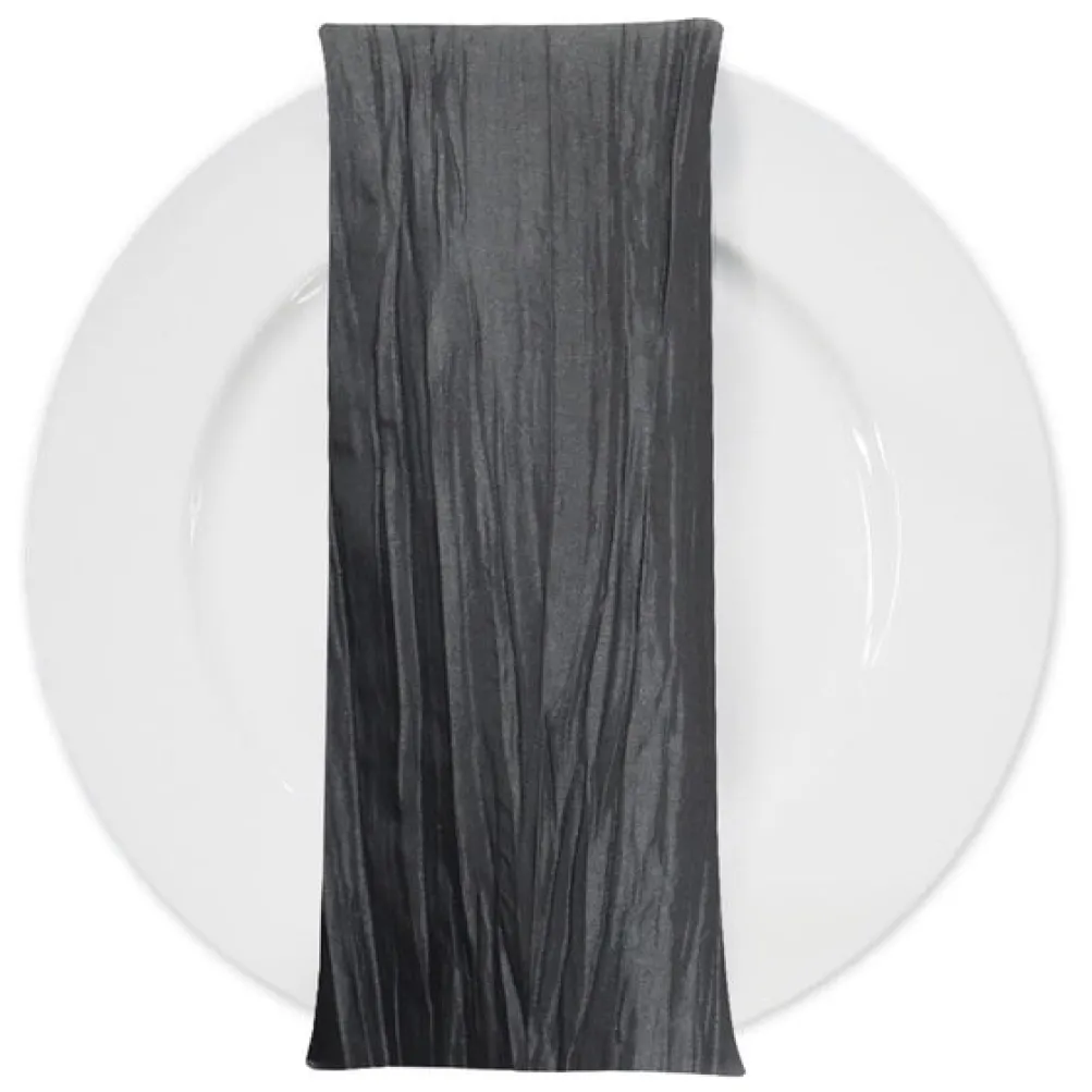 Accordion Taffeta Table Napkin in Charcoal