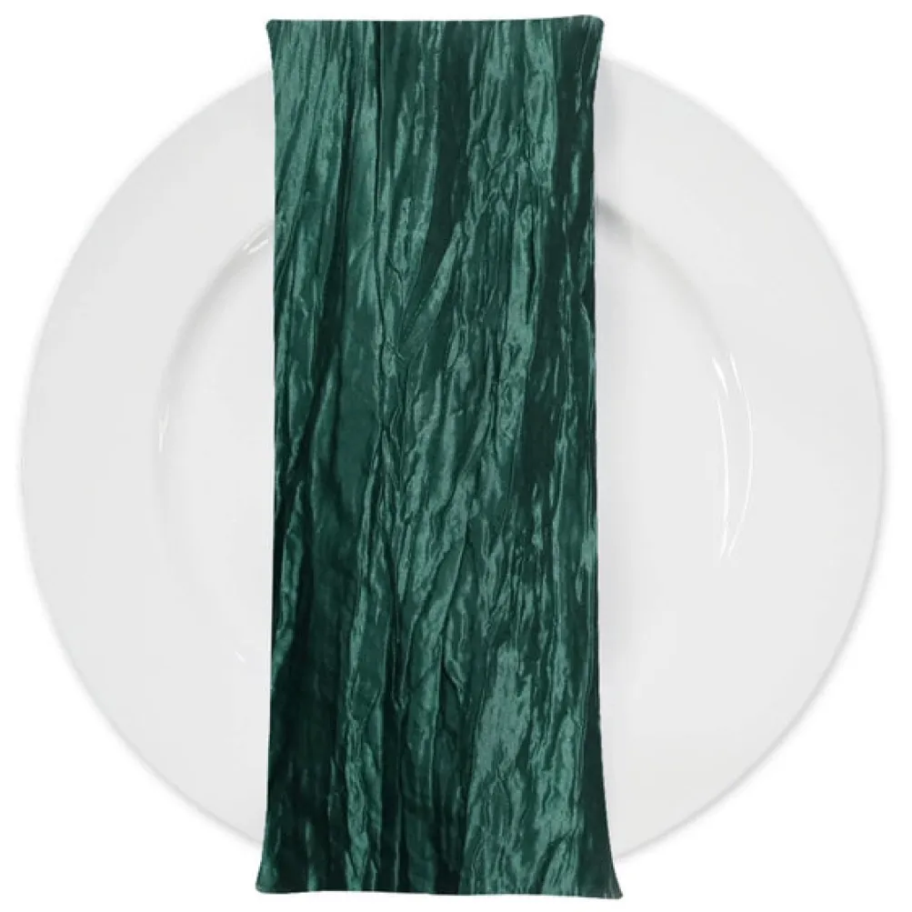 Accordion Taffeta Table Napkin in Hunter Green