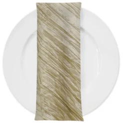 Accordion Taffeta Table Napkin in Taupe 36