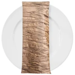 Accordion Taffeta Table Napkin in Taupe Gold
