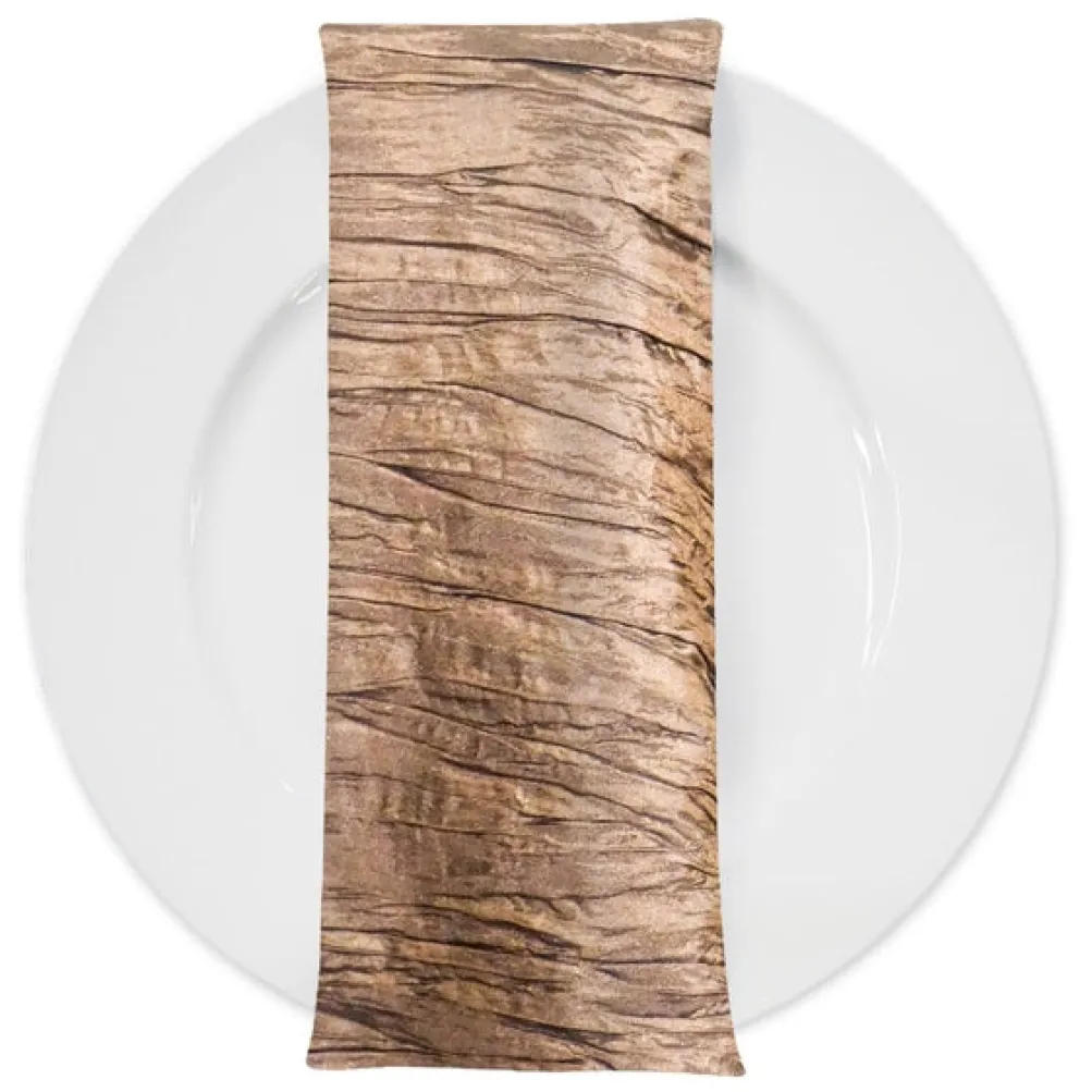 Accordion Taffeta Table Napkin in Taupe Gold