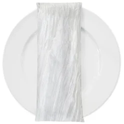 Accordion Taffeta Table Napkin in White