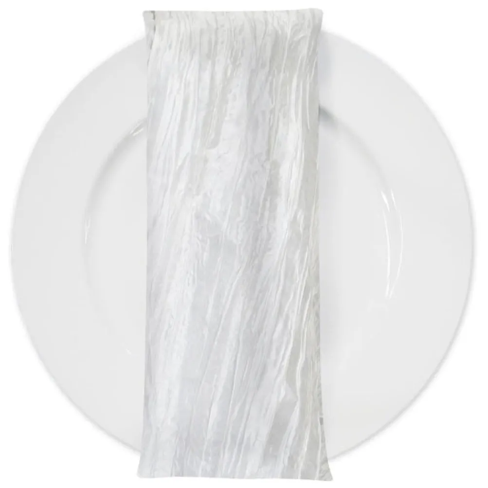Accordion Taffeta Table Napkin in White