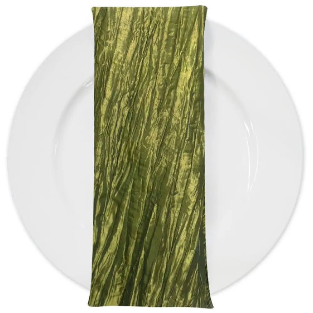 Accordion Taffeta Table Napkin in Olive