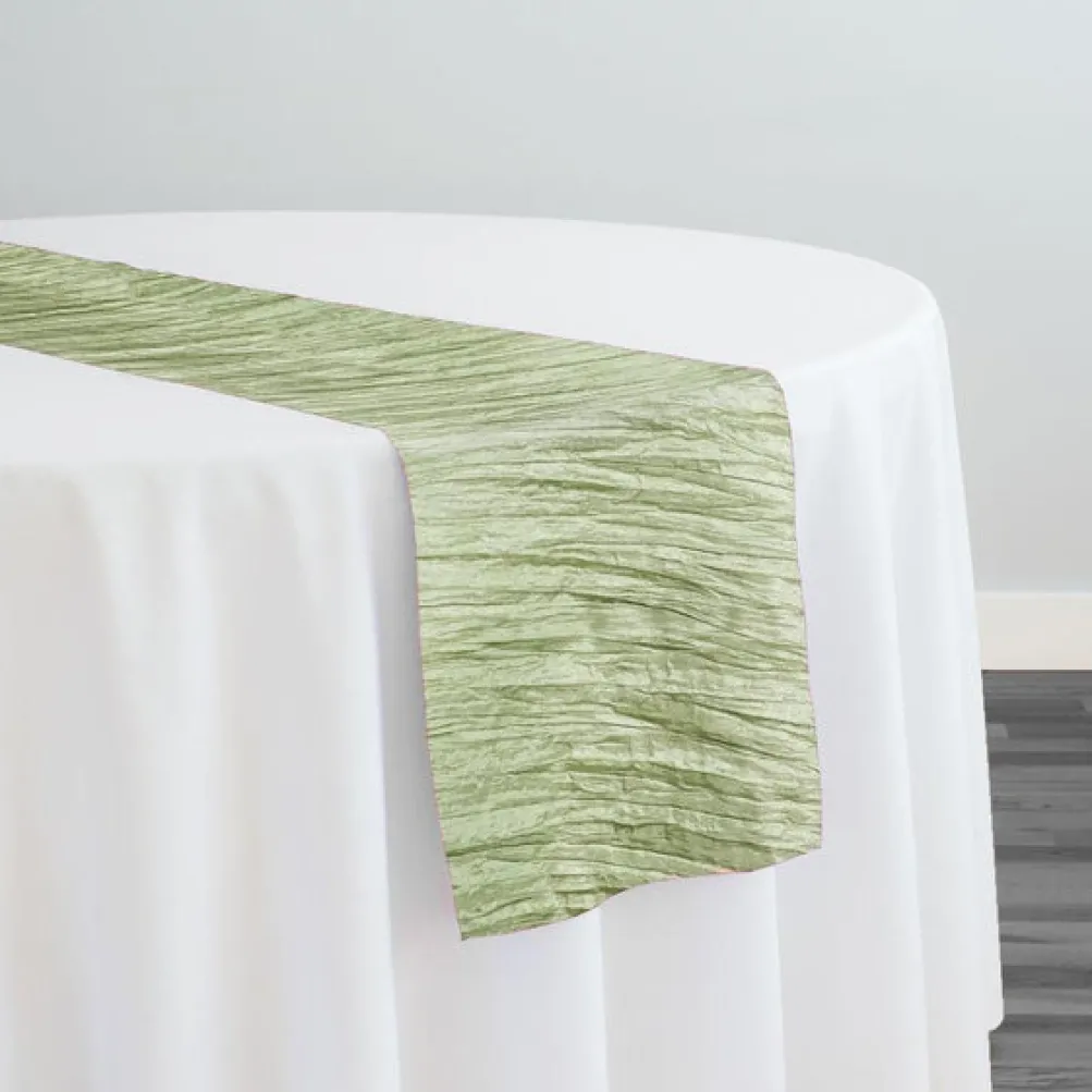 Accordion Taffeta Table Runner in Sage 103