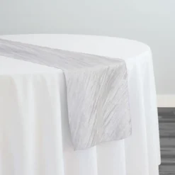 Accordion Taffeta Table Runner in White
