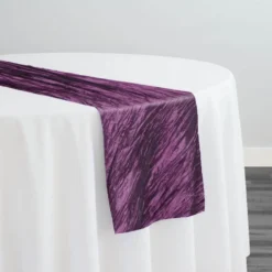 Accordion Taffeta Table Runner in Plum