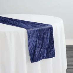 Accordion Taffeta Table Runner in Navy