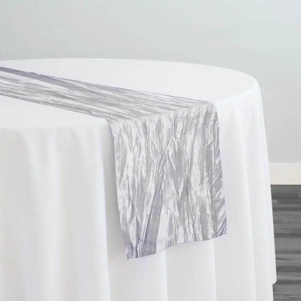 Accordion Taffeta Table Runner in Silver 097