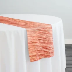 Accordion Taffeta Table Runner in Salmon