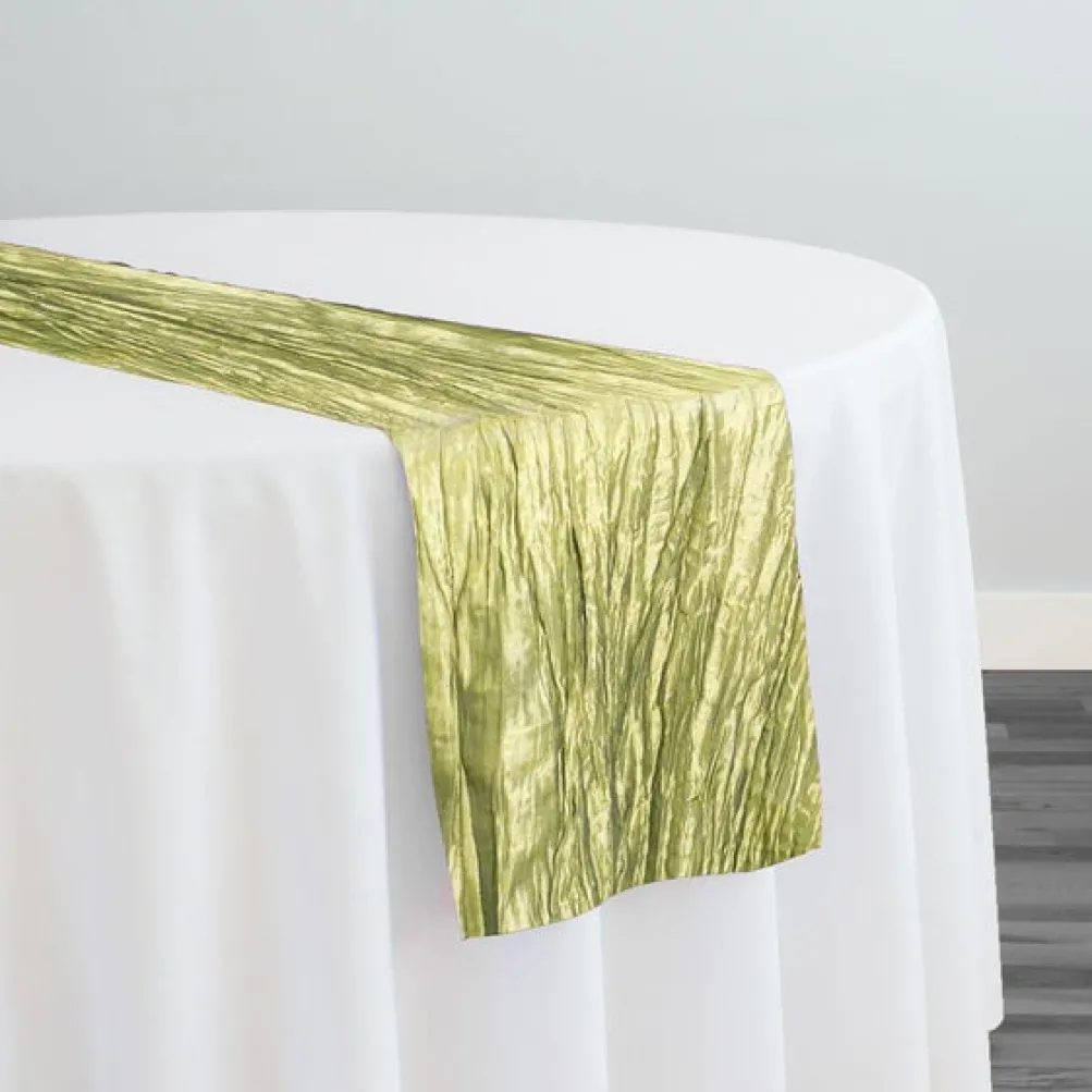 Accordion Taffeta Table Runner in LT Sage