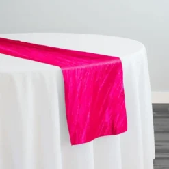 Accordion Taffeta Table Runner in Hot Pink