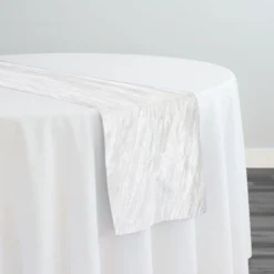 Accordion Taffeta Table Runner in Cream