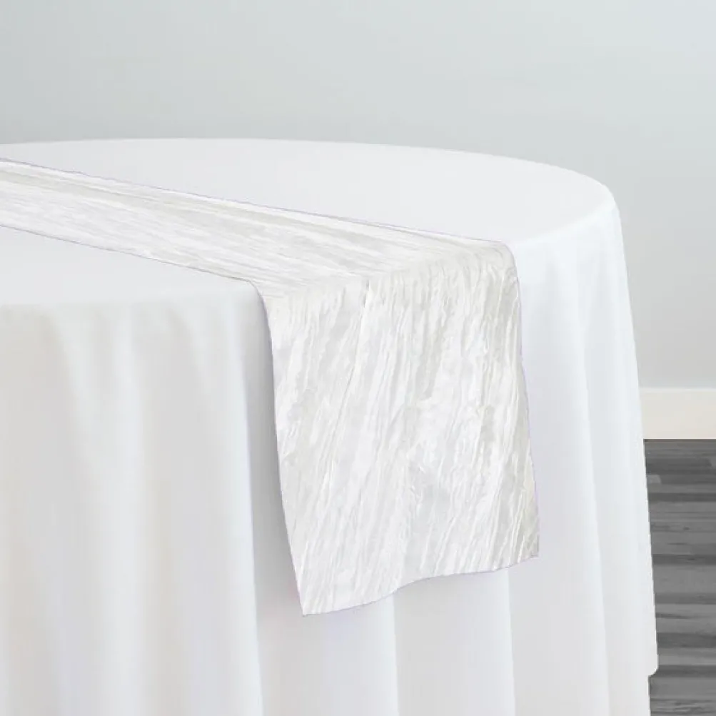 Accordion Taffeta Table Runner in Cream