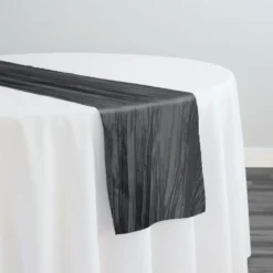 Accordion Taffeta Table Runner in Charcoal