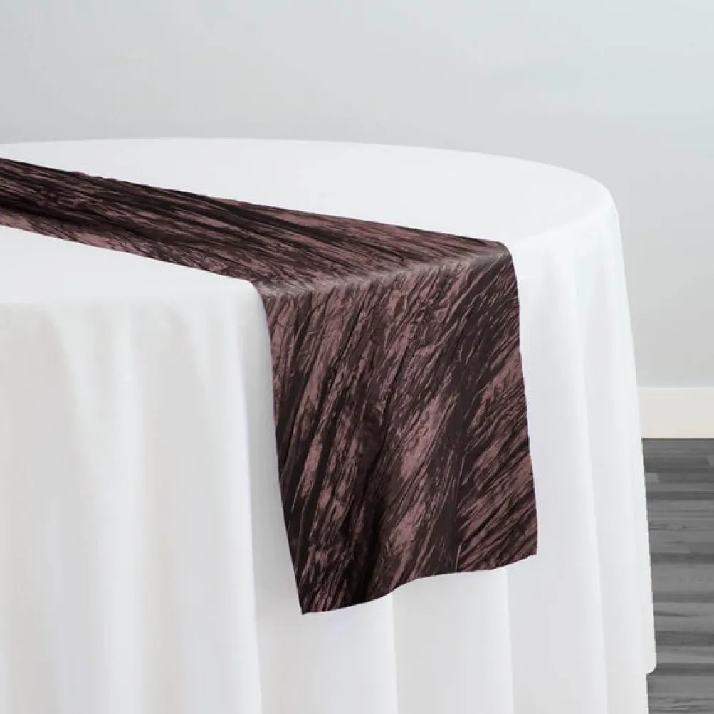 Accordion Taffeta Table Runner in Brown