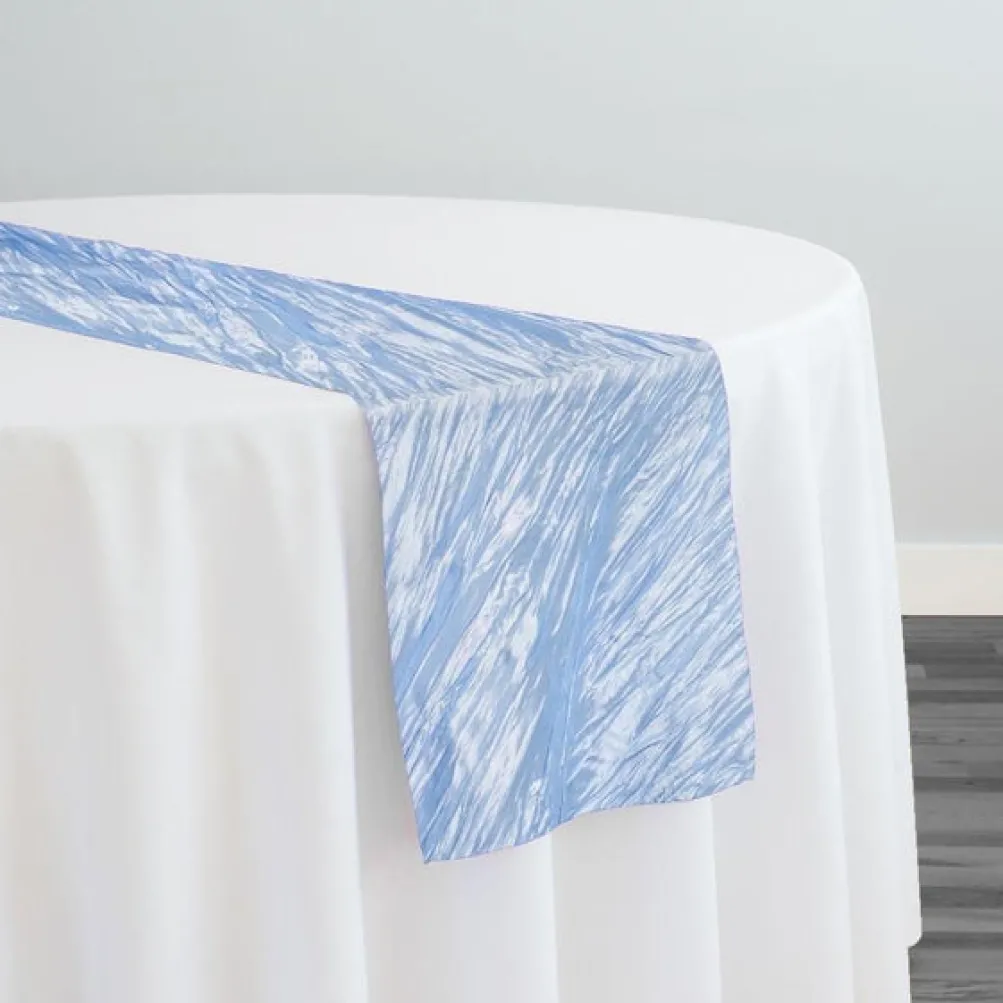 Accordion Taffeta Table Runner in Blue
