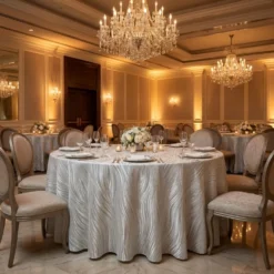 Allure Jacquard Table Linen in Ivory