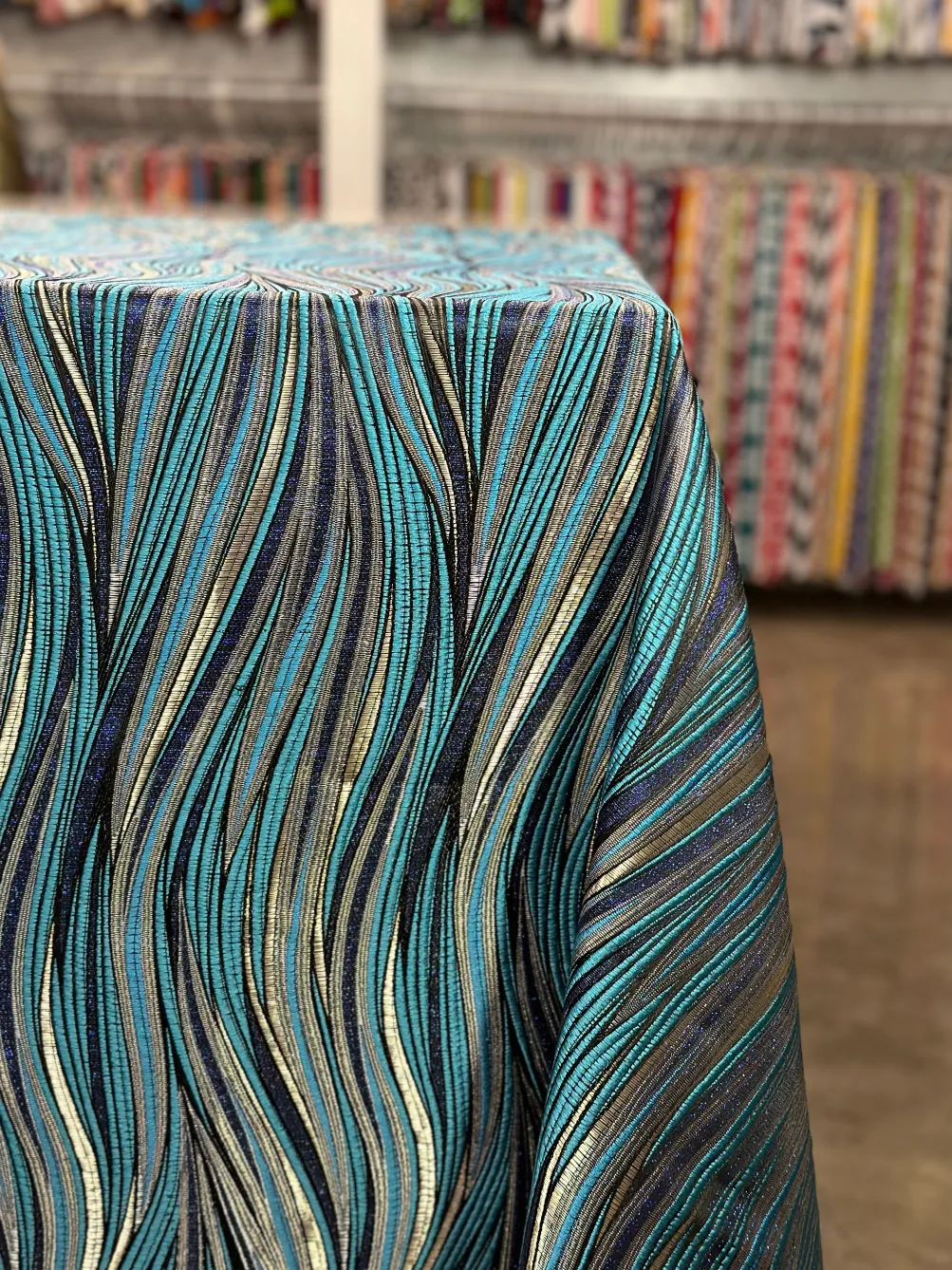 Allure Jacquard Table Linen in Blue