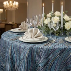 Allure Jacquard Table Linen in Blue