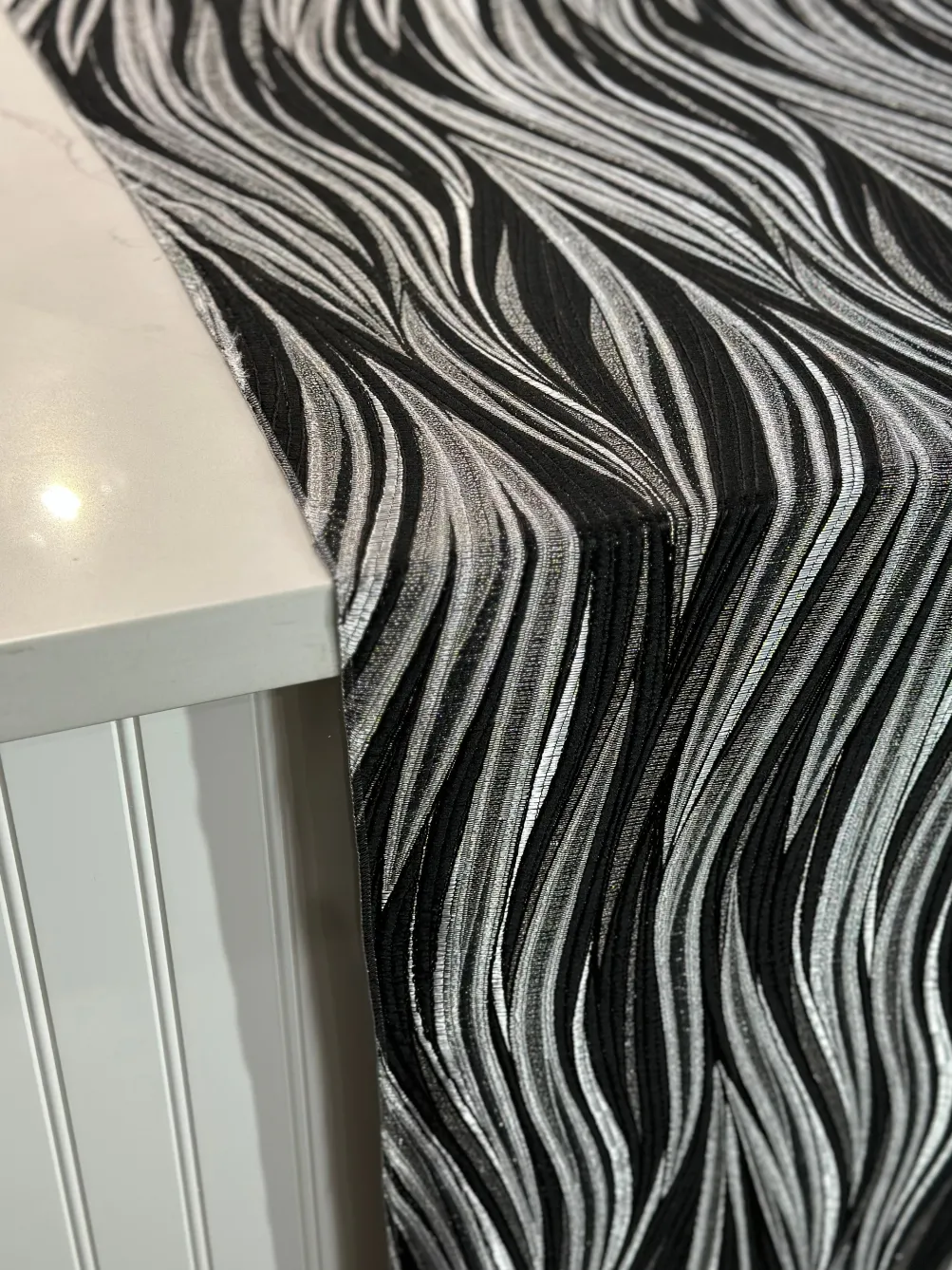 Allure Jacquard Table Linen in Black and Silver