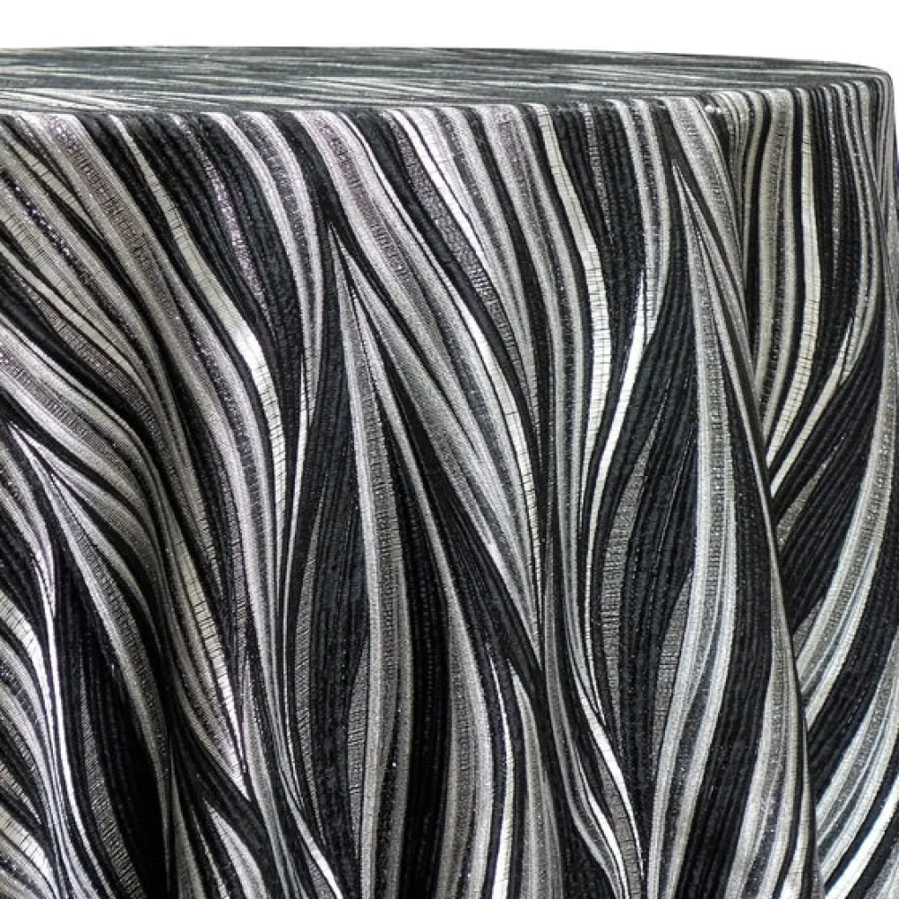 Allure Jacquard Table Linen in Black and Silver