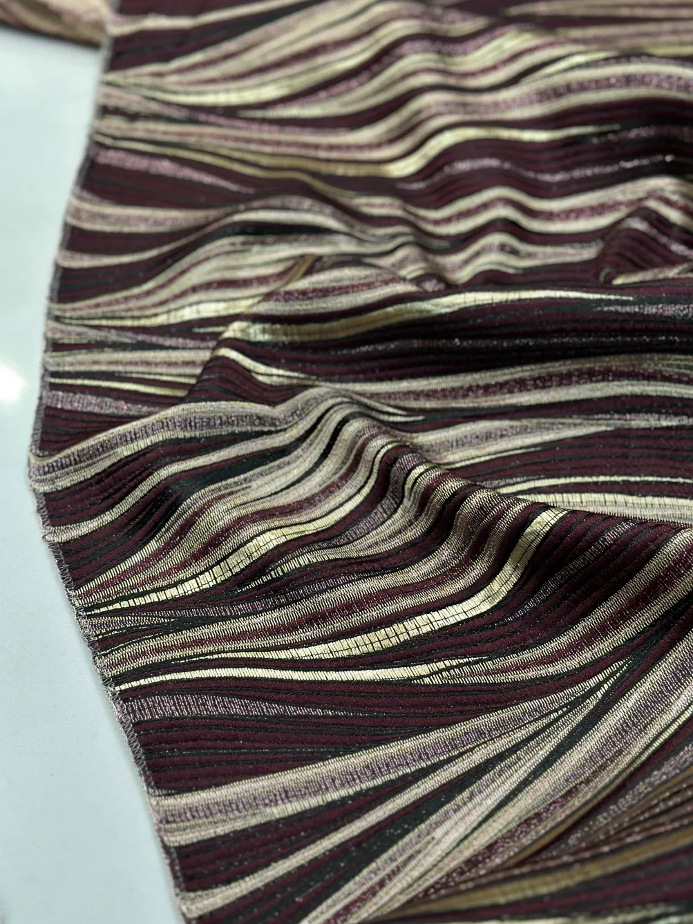 Allure Jacquard Table Linen in Burgundy