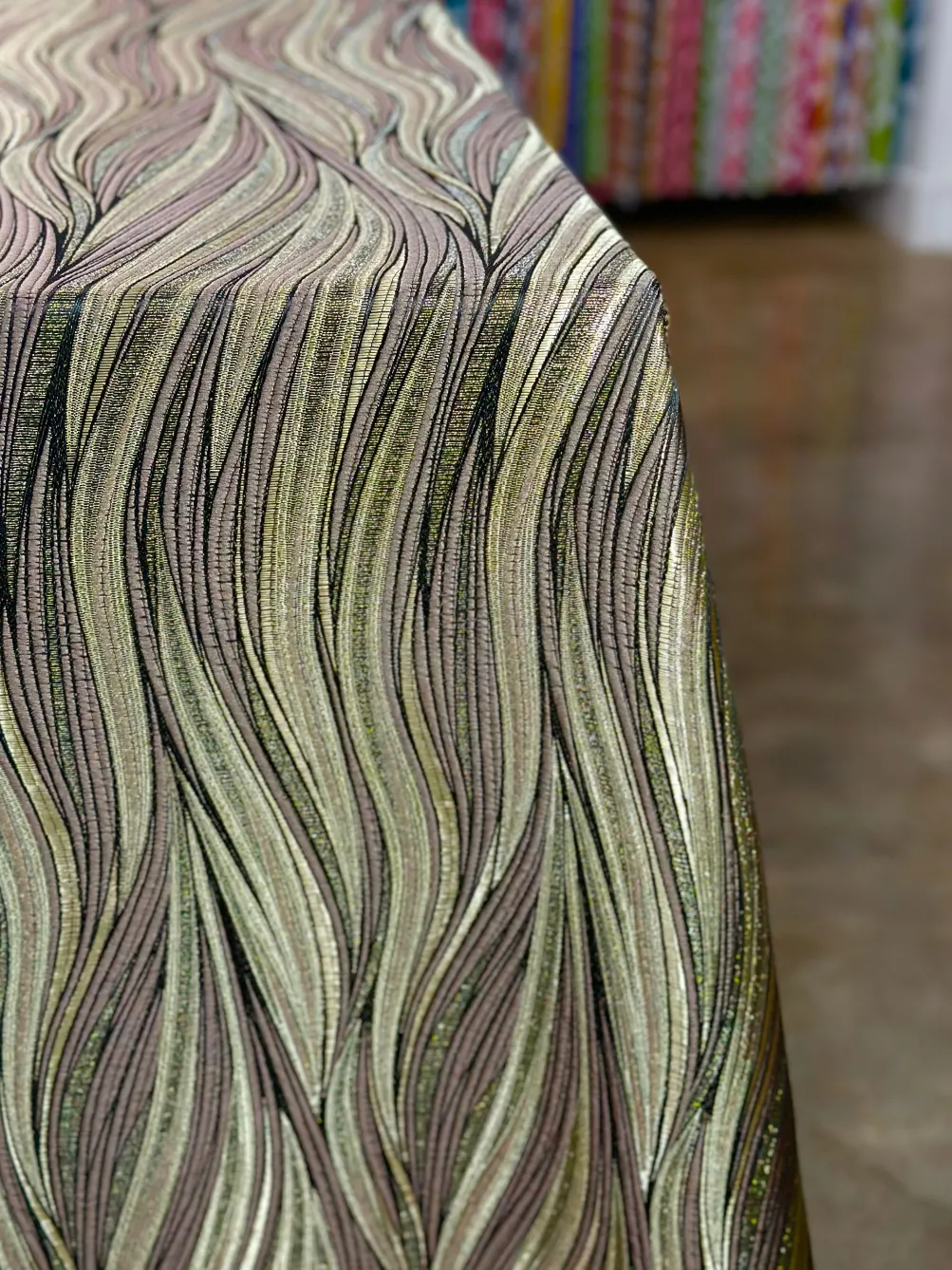 Allure Jacquard Table Linen in Taupe